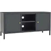 vidaXL Armoire TV anthracite 105x35x52 cm Acier et verre