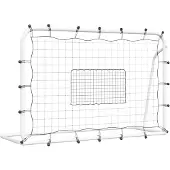 vidaXL Football Rebounder Blanc & Noir 184x61x123 cm Acier & PE