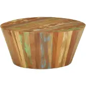 vidaXL Table basse Ø65x31 cm Vieux bois massif