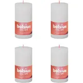 Bolsius Bougies pilier rustiques Shine 4 pcs 130x68 mm Blanc nuageux