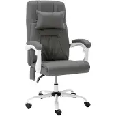 vidaXL Chaise de bureau de massage Gris Similicuir