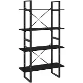 vidaXL Bibliothèque à 4 niveaux noir 80x30x140 cm bois d'ingénierie