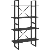 vidaXL Bibliothèque à 4 niveaux gris 80x30x140 cm bois d'ingénierie