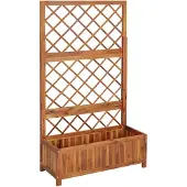 vidaXL Lit surélevé avec treillis 85x38x150 cm bois massif acacia