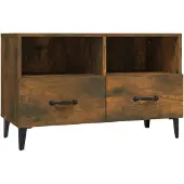 vidaXL Armoire TV chêne fumé 80x36x50 cm bois composite