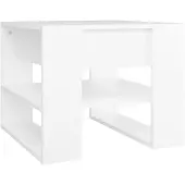 vidaXL Table basse blanche 55,5x55x45 cm bois composite