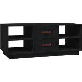 vidaXL Table basse noire 100x50x41 cm pin massif
