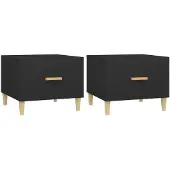 vidaXL Tables basses 2 pièces noir 50x50x40 cm bois composite