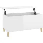 vidaXL Table basse blanc brillant 90x44,5x45 cm Bois composite