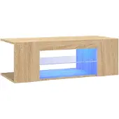 vidaXL Armoire TV avec lampes LED Chêne Sonoma 90x39x30cm
