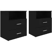 vidaXL Tables de chevet 2 pcs Noir 50x32x60 cm