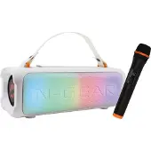 N-Gear Blazooka 703W - Haut-parleur Bluetooth portable - Avec microphone et éclairage - Blanc