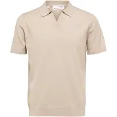 Selected Teller Knit Short Sleeve Polo Beige XL Homme