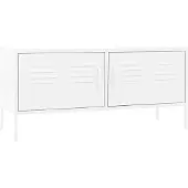 vidaXL Armoire TV blanc 105x35x50 cm acier