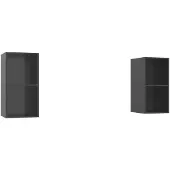 vidaXL Armoires murales TV 2 pcs. Gris brillant Matériau dérivé du bois