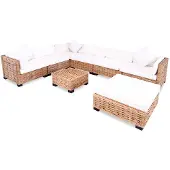 vidaXL Ensemble de canapés 27 pièces rotin naturel