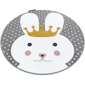 Rugsx Tapis PETIT BUNNY PETIT LAPIN cercle gris cercle 140 cm