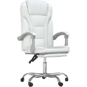 vidaXL Chaise de bureau avec fonction chaise longue Blanc similicuir
