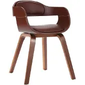 vidaXL Chaise de salle à manger marron bois courbé et similicuir