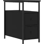 vidaXL Table de chevet noir 30x60x60 cm bois d’ingénierie