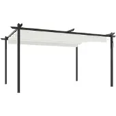 vidaXL Pavillon avec toit extensible 4x3 m Crème