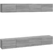 vidaXL Armoires murales TV 4 pcs. Gris Sonoma 100x30x30 cm