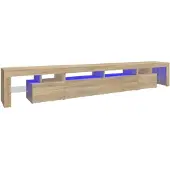 vidaXL Armoire TV avec lampes LED Chêne Sonoma 260x36,5x40 cm