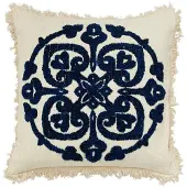 Nordal Coussin Ursa blanc cassé/bleu avec rembourrage