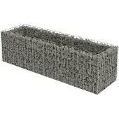 vidaXL Lit surélevé à gabion Acier galvanisé 180x50x50 cm