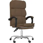vidaXL Chaise de bureau avec fonction chaise longue Marron Tissu