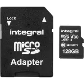 Integral Carte microSD de 128 Go pour caméras de sécurité, caméras de route, caméras domestiques, systèmes de vidéosurveillance, caméras corporelles et drones