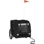 vidaXL Remorque pour vélo Chiens Noir Tissu Oxford et fer