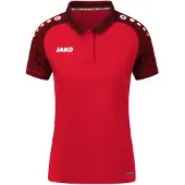 Jako Polo Performance pour femmes, Couleur:rouge/noir, Taille:40