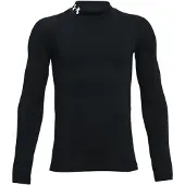 Under Armour T-shirt à manches longues ColdGear Armour pour garçons, Noir (001)/Blanc, Jeune Grand