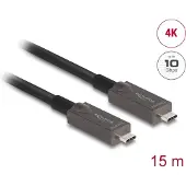 DeLOCK Aktives Optisches USB-C Video + Daten + PD Kabel 15m