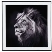 PT Living Décoration murale Lion - Noir - 2x50x50cm - Moderne