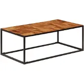 vidaXL Table basse 110x60x40 cm en bois massif d'acacia et acier
