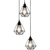 vidaXL Plafonnier avec design diamant noir 3 x E27 ampoules