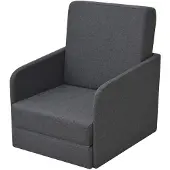 vidaXL Fauteuil-lit Extensible Tissu Gris foncé