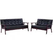 vidaXL Canapé "Perach" en polyester noir. Dimensions (L/H/P) 158x73x67 cm