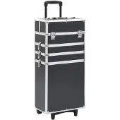 vidaXL Chariot de maquillage Aluminium Noir