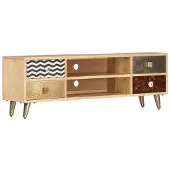 vidaXL Armoire TV 120x30x40 cm en bois massif de manguier