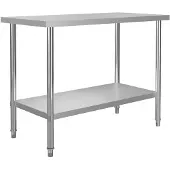 vidaXL Table de travail de cuisine 120 x 60 x 85 cm acier inoxydable