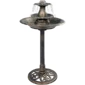 vidaXL Bain pour oiseaux avec fontaine Bronze 50x91 cm Plastique