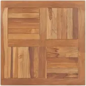 vidaXL Dessus de table Bois de teck solide Carré 80x80x2,5 cm
