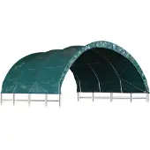 vidaXL Tente d'osier PVC 3,7x3,7 m Vert