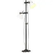Möbelando Lampadaire "Niederfell" en fer, fonte en noir et blanc. Dimensions (L/H) 28x160 cm
