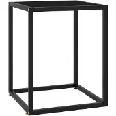 vidaXL Table basse noire avec verre noir 40x40x50 cm