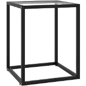 vidaXL Table basse noire avec verre trempé 40x40x50 cm