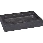 vidaXL Lavabo mural noir 38x24x6,5 cm marbre